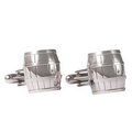 Sterling Silver Cuff Links, Barrel, 3/4"